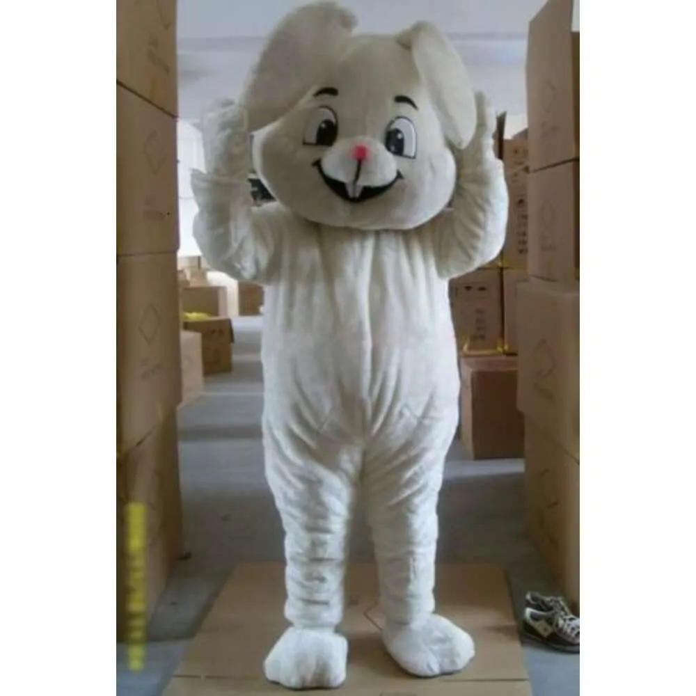 Disfraces de mascota nuevo adulto Halloween Navidad conejo blanco mascota dibujos animados vestido de lujo disfraz de mascota