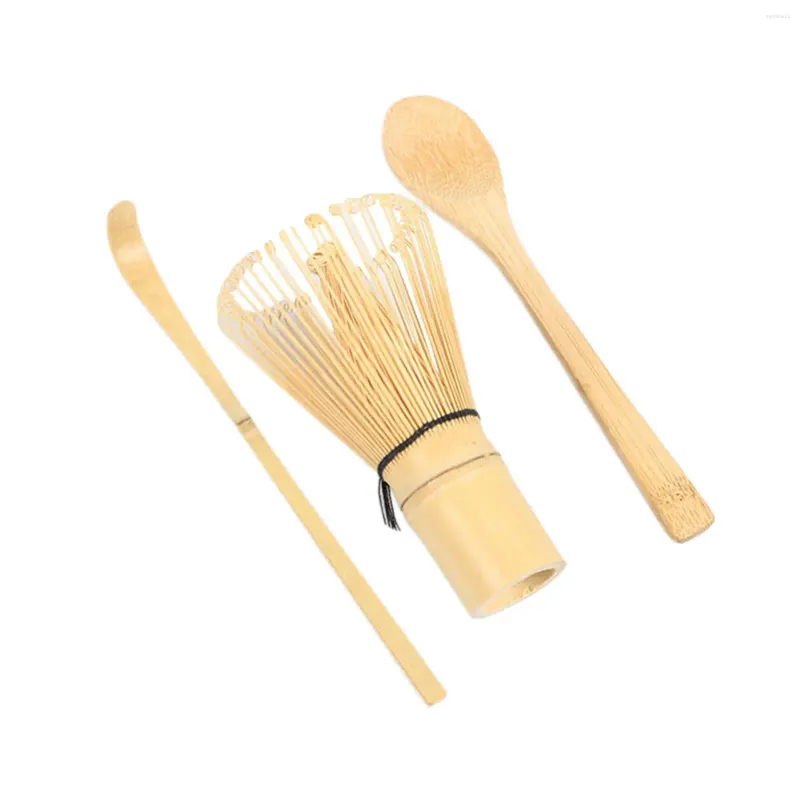 Conjuntos de utensílios de chá 3 peças Matcha Whisk Set Chashaku Scoop Bamboo para cerimônia