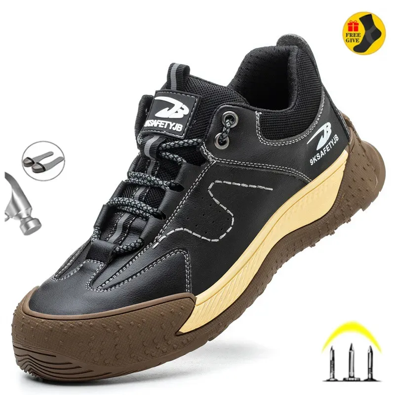 Boots Isolation 6KV Male composite Toe Work Shoes Sneakers Indestructible Antipuncture Antipuncture Leather Safety Shoes