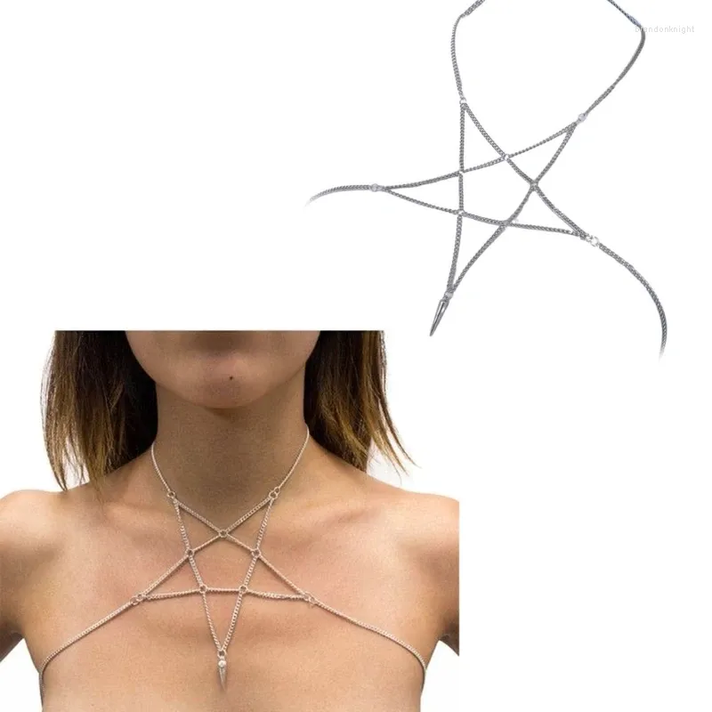 Kettingen overdreven kralenketting Body Chain Uniek vijfpuntig sterharnas