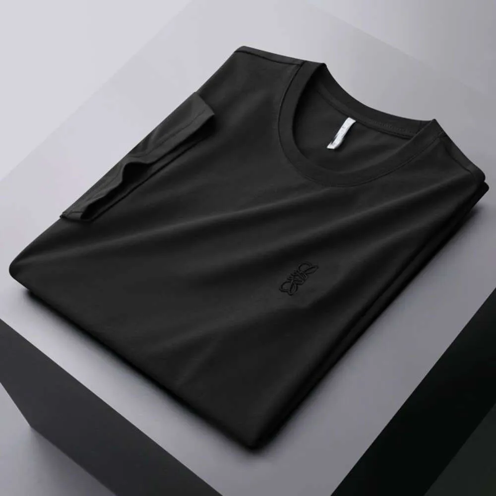 Designer Luxury Loes Classic Trend Comfortabele katoen kort T-shirt High-end geborduurde Round Neck Half Sleeve Heren Bottom Trendy