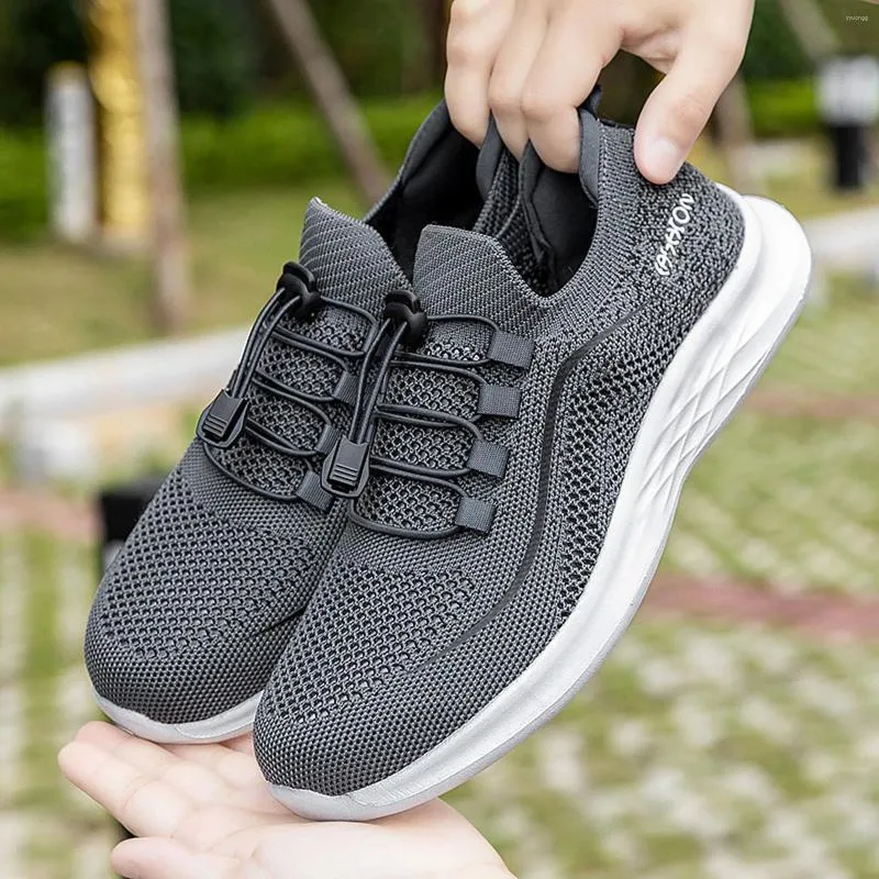 Casual Shoes Men Sports Solid Color Mesh Breathable Comfortable Lightweight Sneaker Spring Mens Shallow Mouth Air Lace Up