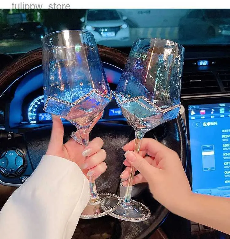 Wijnglazen Regenboogglas rode wijnglas gepersonaliseerd strass champagne cocktailglas kristal Bordeaux onderzetter artistiek buikproeverijglas L240323