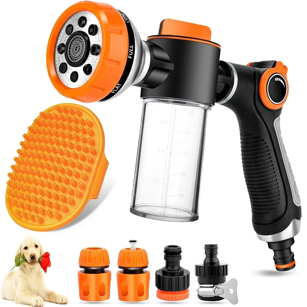 Sprayers Pet Dog Shower Adjustable Mode Highpressure Sprayer Nozzle Hose Gun Cleaning Bath Water Foam Soap Foam Lance Sprayer Clean Tool