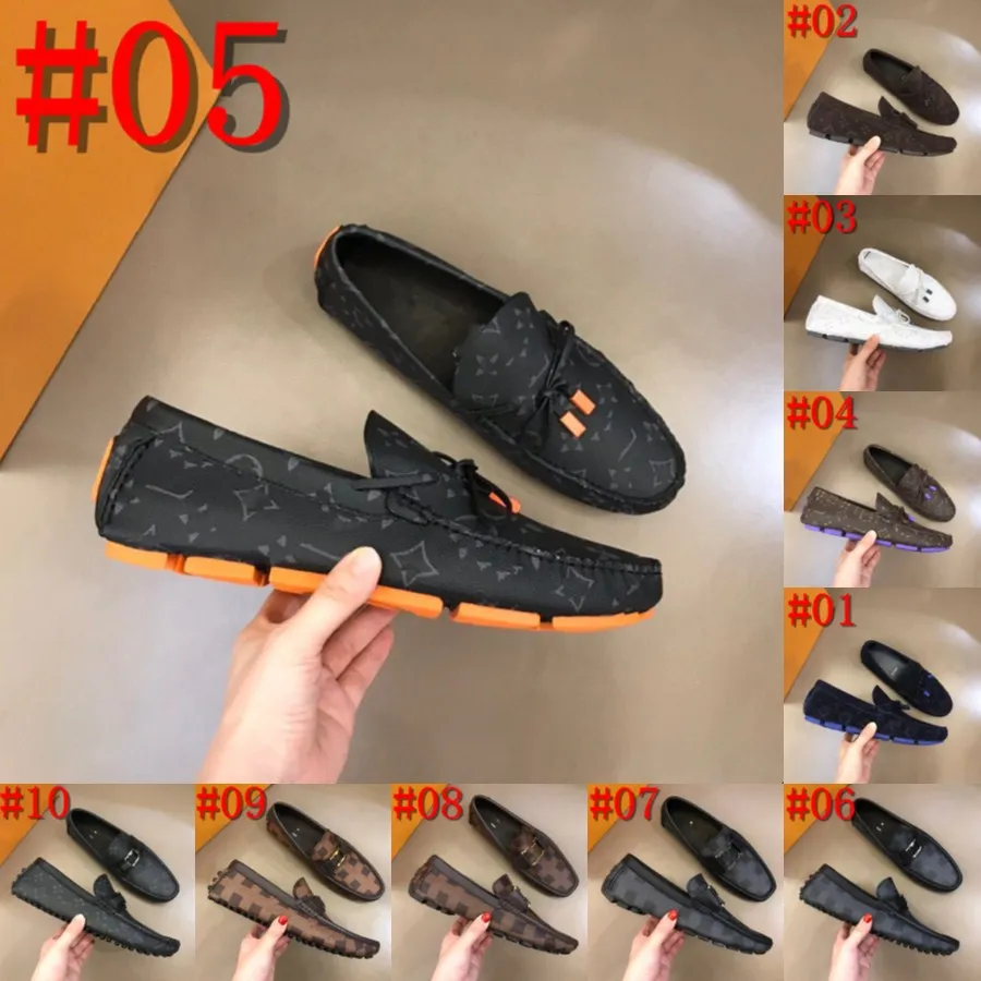 40Model Mocassins de créateur pour hommes Semelles de massage résistantes à l'usure Chaussures d'affaires pour hommes évidés et respirants Chaussures décontractées en cuir véritable pour hommes