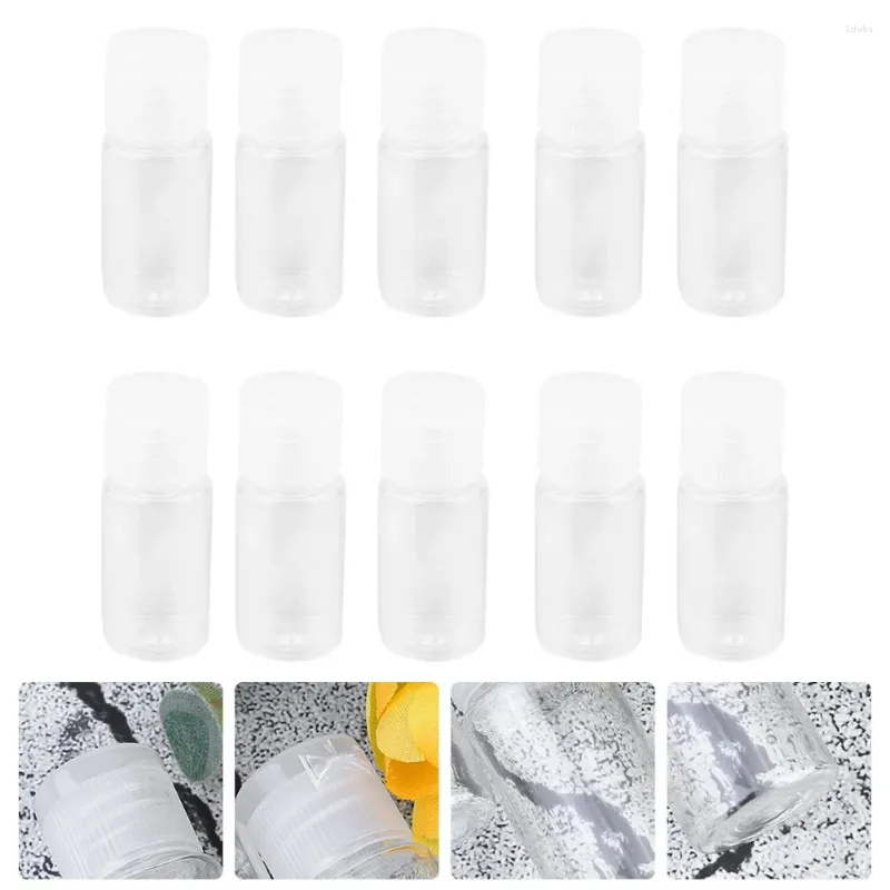 Storage Bottles 24 Pcs Lotion 10ml Flip Top Bottle Dispensers Refillable Emulsion Travel Makeup Sub For