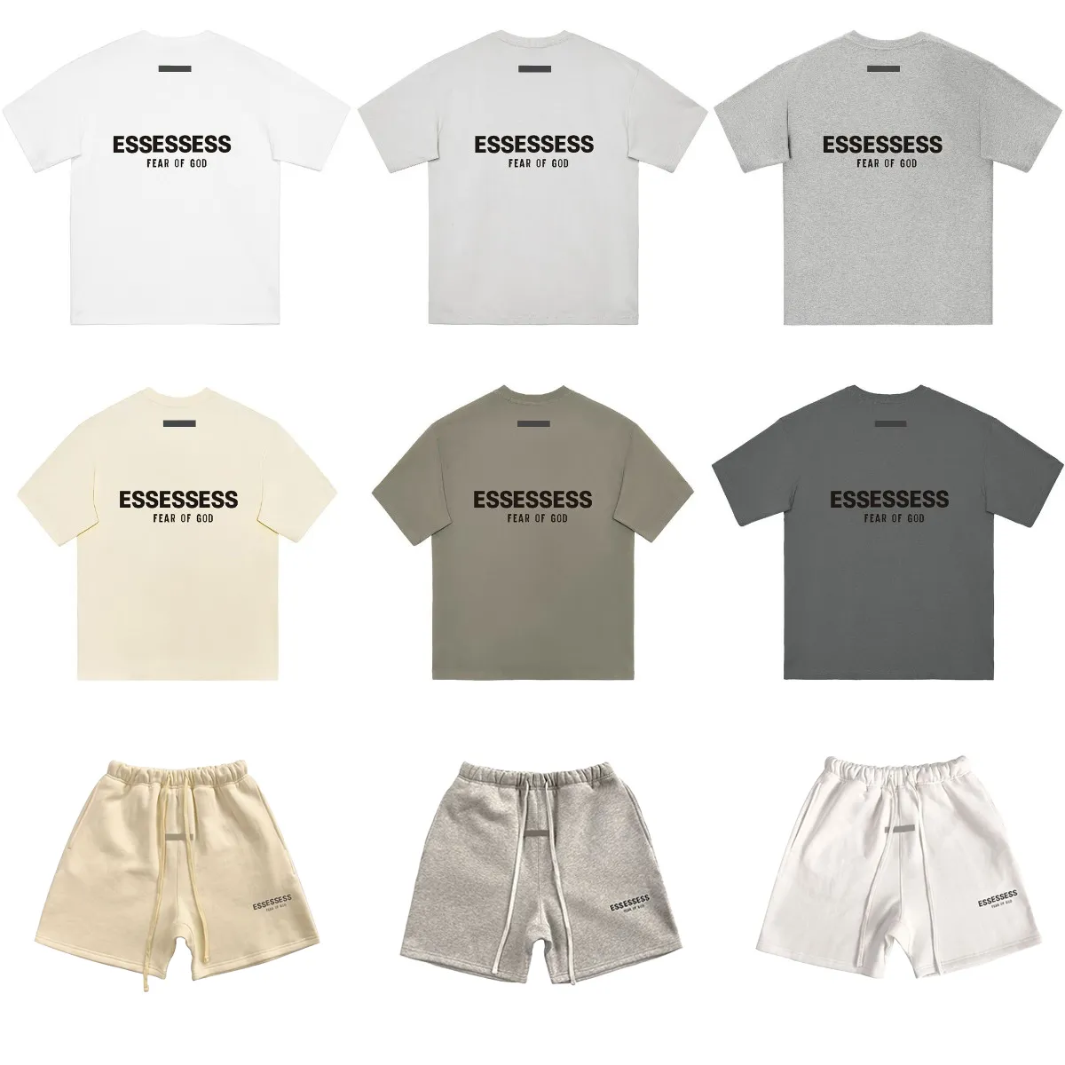 Essentialsweatshirts Men T-shirt Spetshirts Mens Womens Pullover Hip Hop Short Shorts Shorts Oine 3D Letters EssentialShorts Dimensioni di alta qualità S-XL