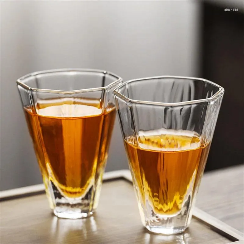 Tea Cups 2Pcs/Lot Small Capacity 80ml Heat Resistant Glass Cup Set Teacup Japanese Style Tasting Clear White Wine