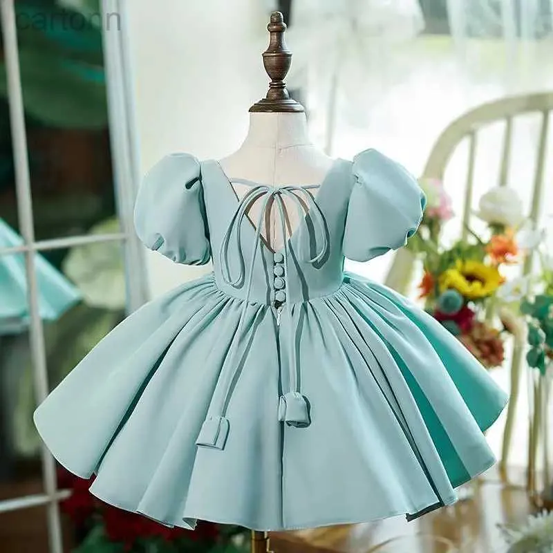 Flickans klänningar Little Girl Evening Dress Casual Birthday Party Ball Dress Floral Childrens Dress Princess Elegant Childrens High-End Ball Dress Pearl Dress 24323