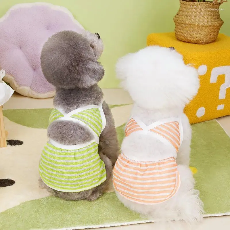 Vêtements pour chiens Stripe Bikini Vêtements Chiot Déguisements Petits Chiens Vêtements Chat Beach Party Mode Fille Printemps Été Mince Bichon Articles Pour Animaux De Compagnie