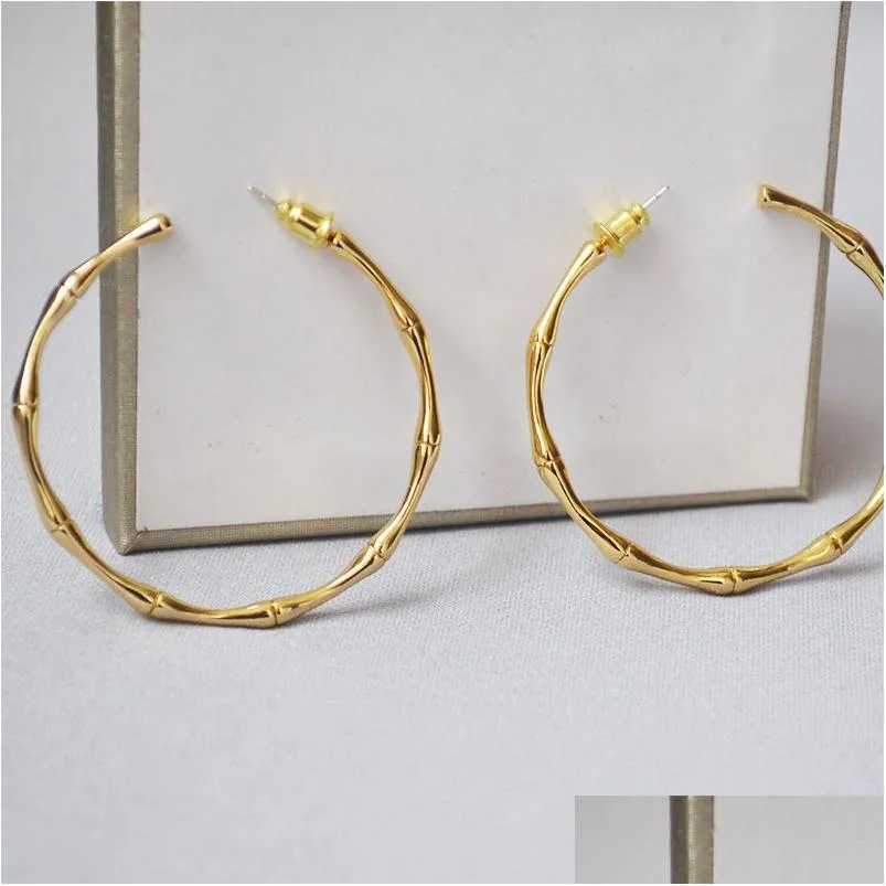 Chain European And American Jewelry Design Sense 925 Sier Needle Brass Delicate Polishing Gold Exaggerated Simplicity Large Ear Ring D Otzme