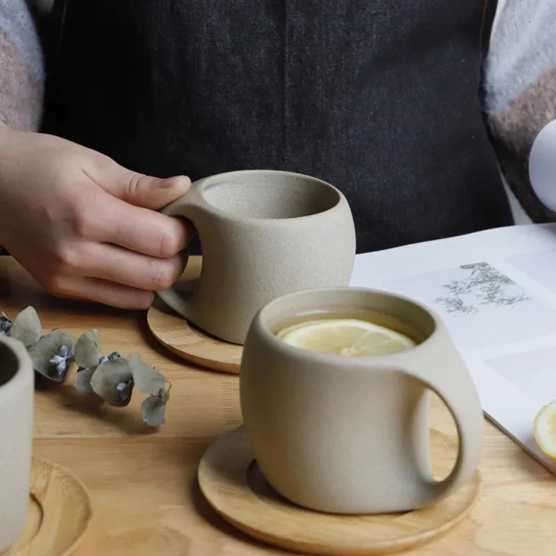 Retro Ceramic Mug Stoare Coffee Cup Milk Cup Home Japanese Creative TeaCup Office Drinking Mug breakfast cup 240322