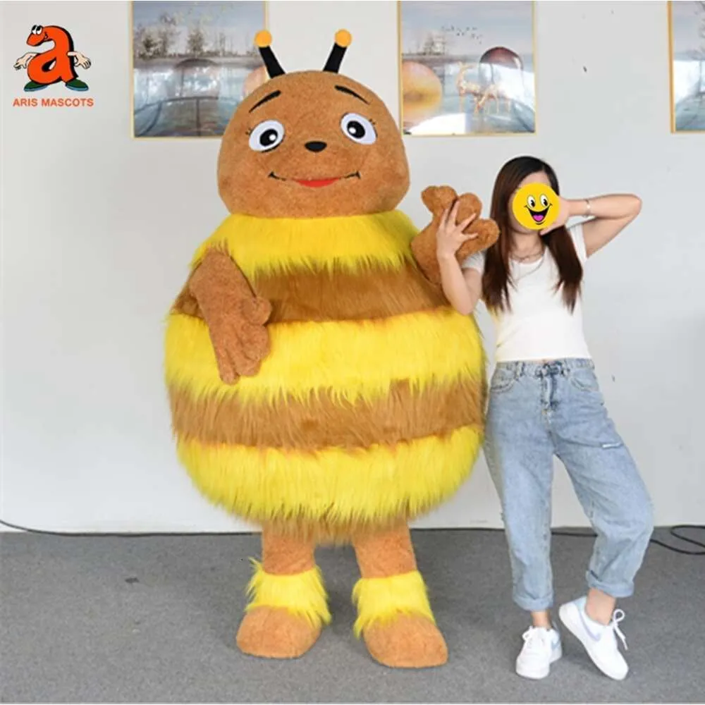 Костюмы талисмана Iatable Bee Костюм для взрослых Забавный костюм насекомых Пушистый прогулочный костюм талисмана Blow Up Honeybee Необычные платья для мероприятий