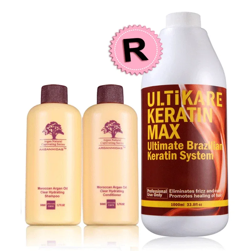 Behandlungen Haarbehandlung mit brasilianischem Keratin, 1000 ml, 12 % Formalin, glättende Haarpflege, kostenloser Versand, marokkanisches Argan-Shampoo für Haare