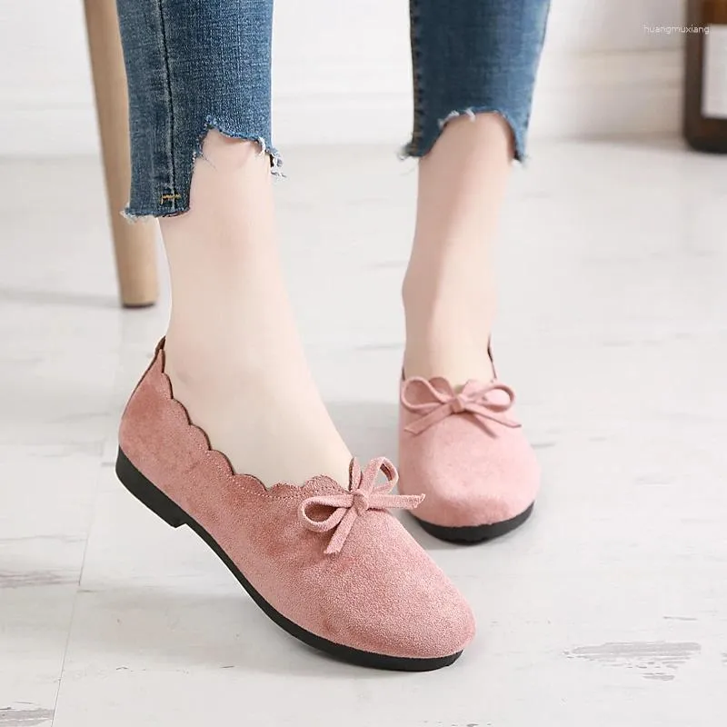 Casual Shoes Spring Summer Women's Single Fashion Bekväma icke-halkfria kvinnliga bowknot mjukt ansikte 35-40