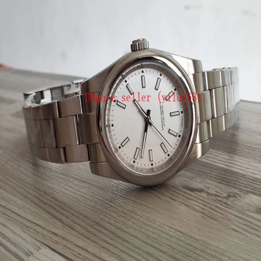 Vikningsmekanisk rostfritt lyxiga herrares vaktfabrik 39mm leverantör 114300 safir perpetual no date stål kupolvit dia285x