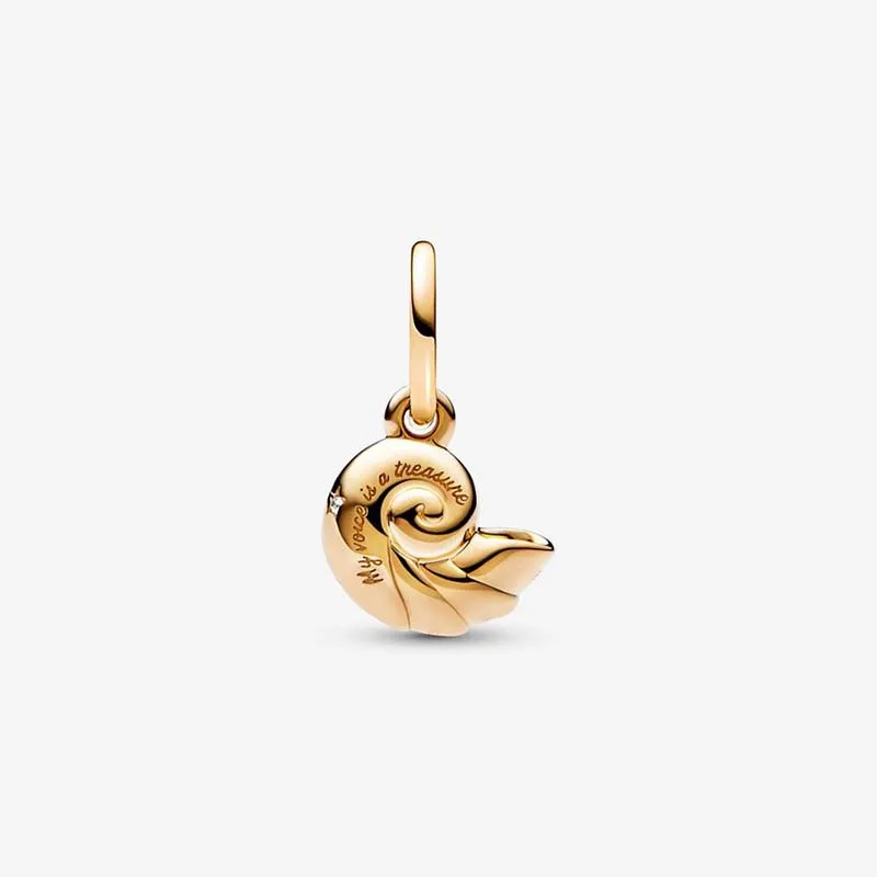 Conchiglia in oro 18 carati Conchiglia Ciondola Pandoras Argento sterling 925 Set di ciondoli di lusso Bracciale che fa ciondoli Collana pendente di design Scatola originale Commercio all'ingrosso di alta qualità