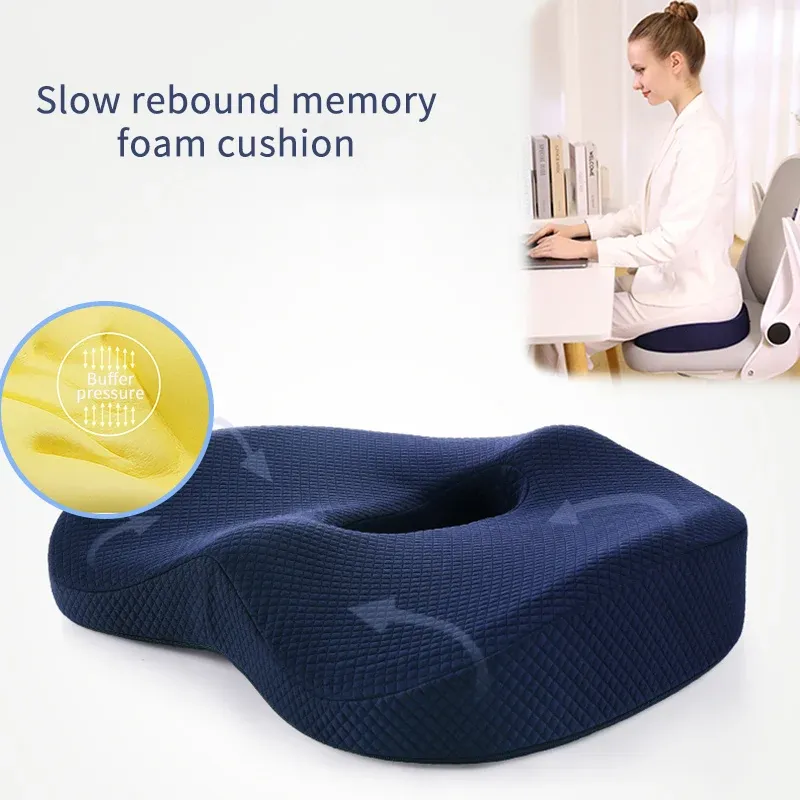 クッションオフィスチェアクッションロングシッティング冬のメモリフォーム枕クッションチェアクッション保護腰尻hemo