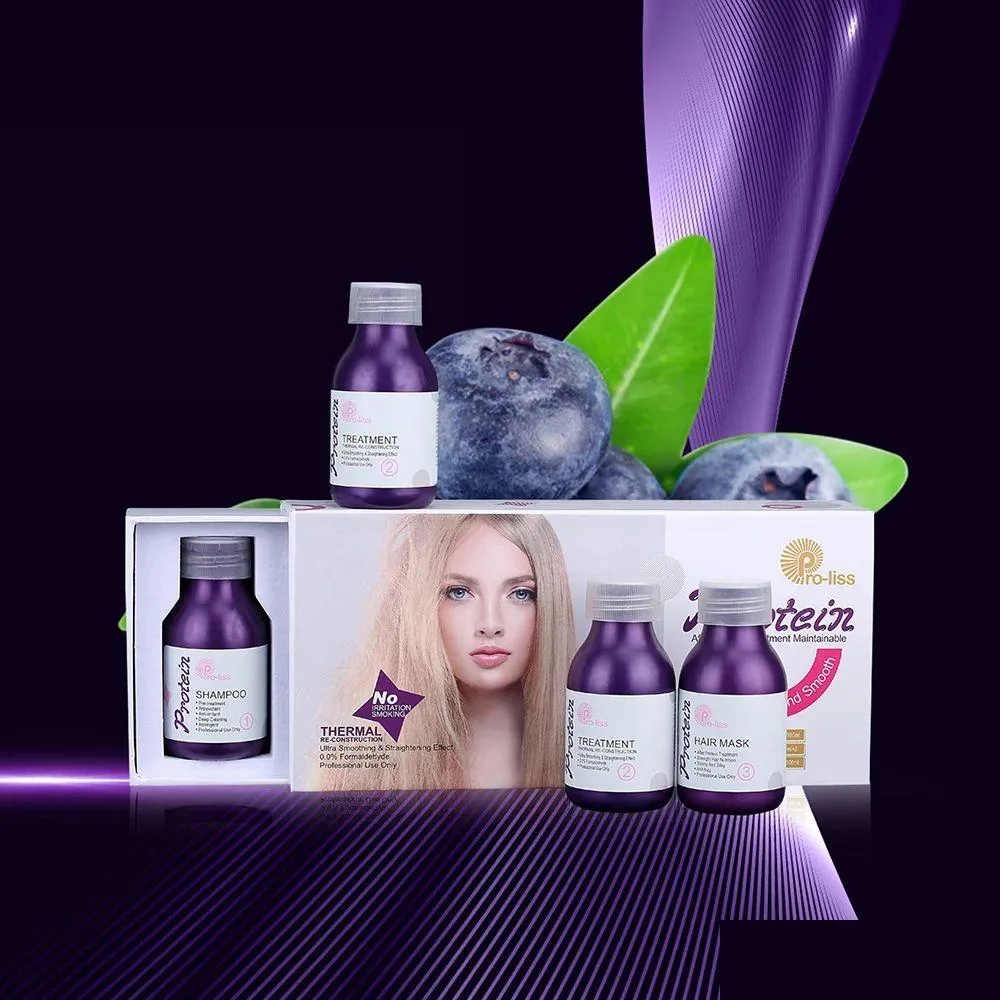 Hair Salon Treatments Protein Treatment Set Keratin Progressive Without Formaldehyde Repair Damage Curly Care Products Shampoo Use Dro Otfji