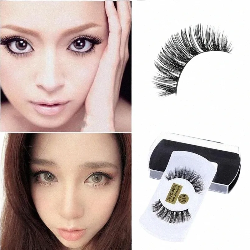 12 paar/partij Vrouwen Lady 100% Echte Nertsen Natuurlijke Dikke Valse Fake Soft Eyeles Lg Make-Up Eye Les Extensi Gereedschap 56Hq #