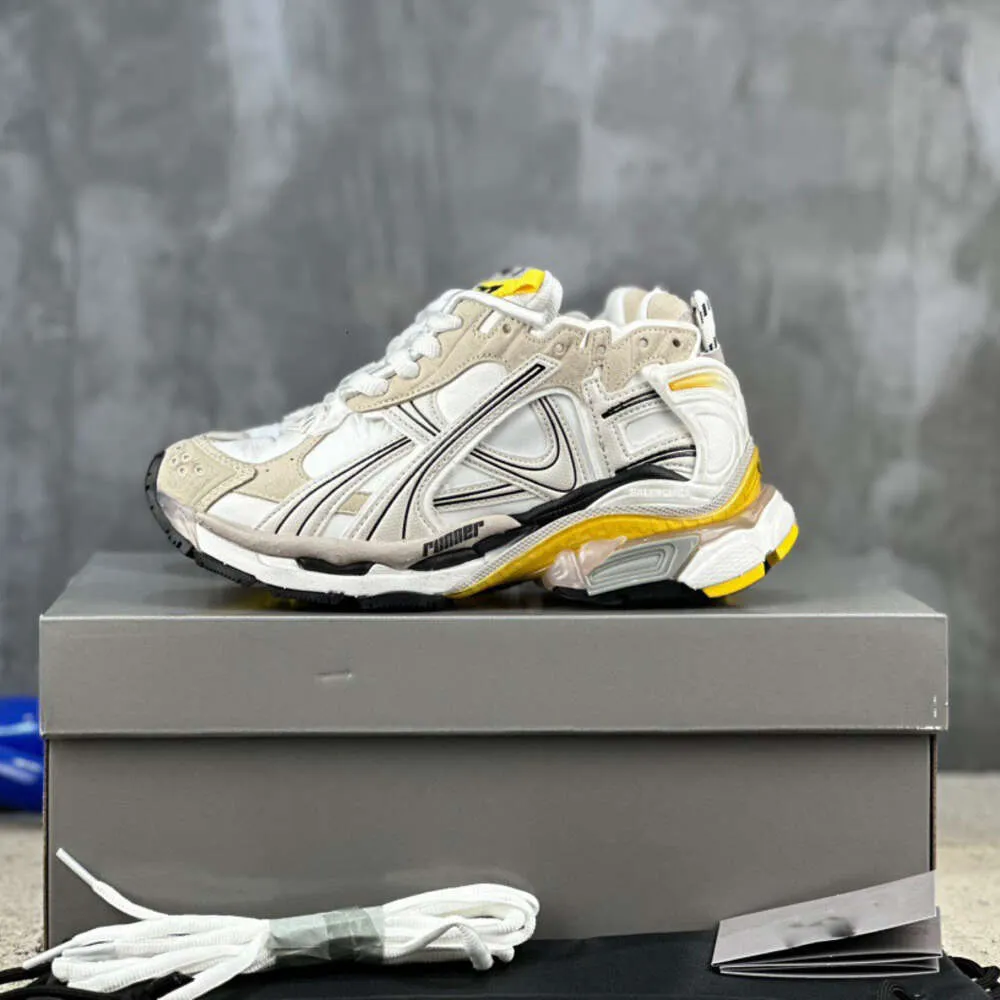 Paris Runner Yellow Grey Dad Women's Heightened Thick Sole Casual Sports Shoes 7th Generation 7.5
