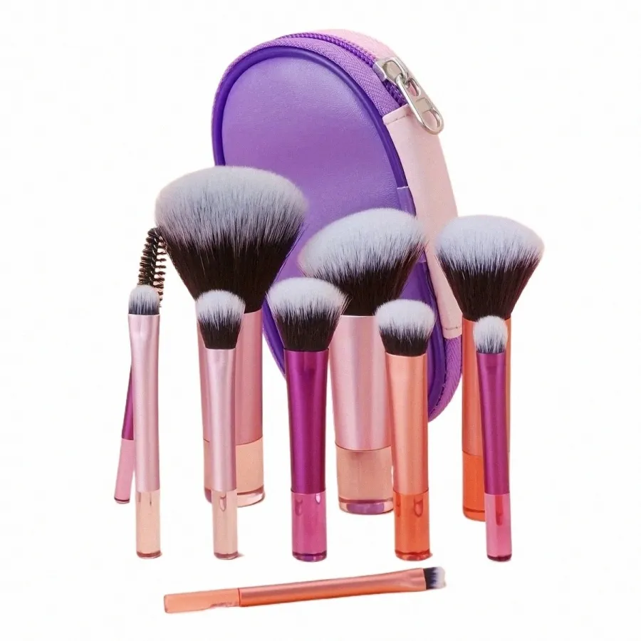 10pcs mini -makijaż zestaw pędzla proszkowy cień do powiek Foundati Blusher Blender Ccealer Beauty Tools
