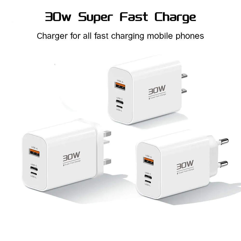 PD30W الشاحن العكسي المعيار لـ iPhone 15 Huawei Xiaomi Fast Charging Adapter