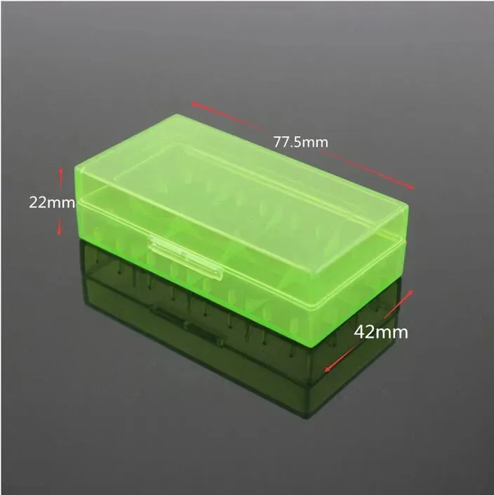 Boîtes d'emballage de boîtier de batterie en plastique Conteneur de stockage de support de sécurité Batteries d'emballage colorées doubles pour paquet e-cig de batterie li-ion 2 * 18650 ou 4 * 18350