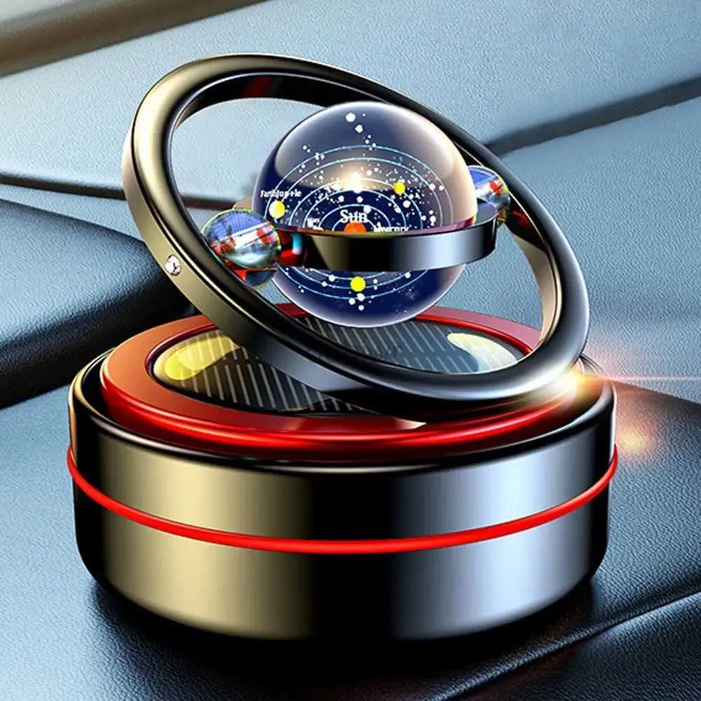 Car Air Freshener Portable dynamic molecular heater dual ring automatic rotating solar heater car oil diffuser living room bathroom car air freshener 24323