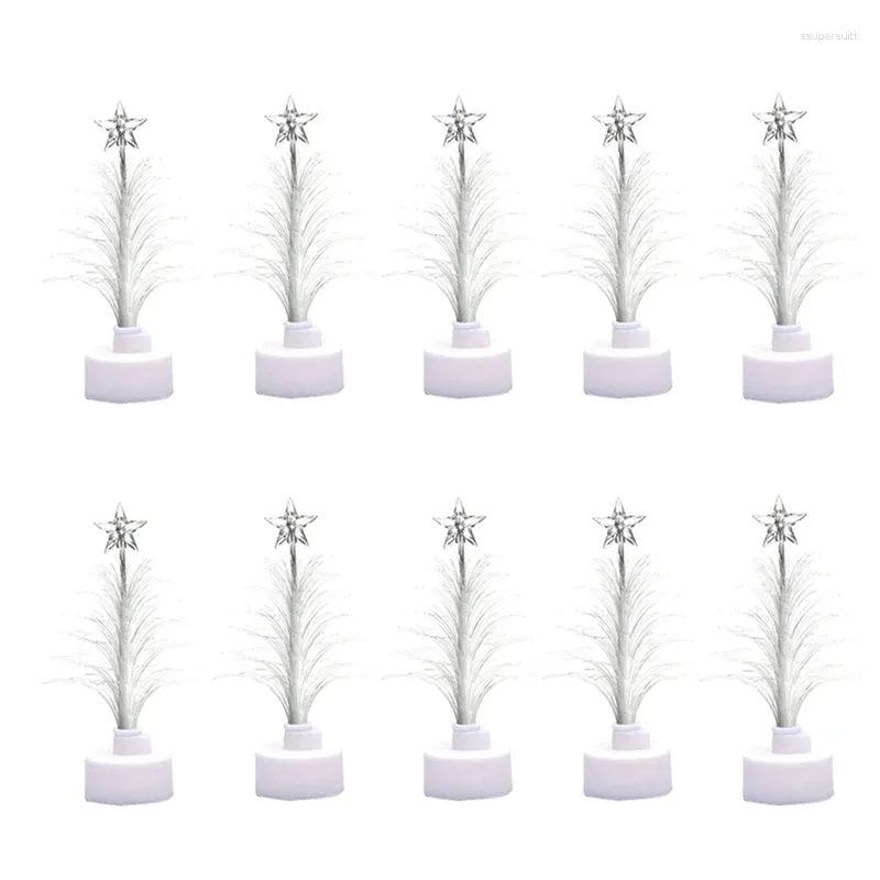 Feestdecoratie 10 stuks Kerst glasvezelboom speelgoedornament tweekleurig van kleur veranderend