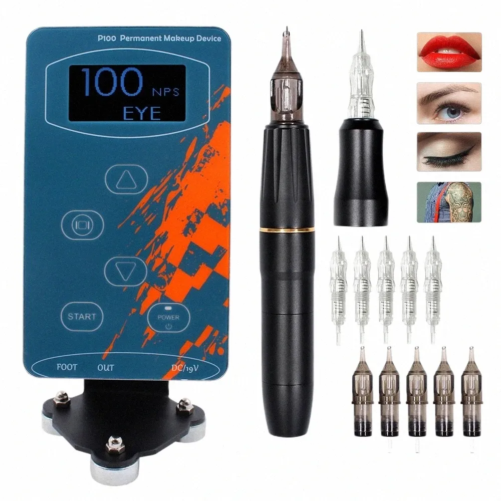 Dual-Use-Permanent-Make-up-Maschine für Augenbrauen Miroblading Shading Eyeliner Lip Microshading Tattoo-Maschine Pen Gun Kit Z1Rh #