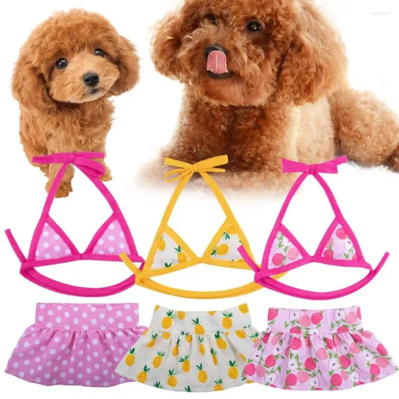 Hundkläder sommarblommor badkläder för hundar mode 2-stycke baddräkt valp bikini små baddräkter bikinis set klänningar