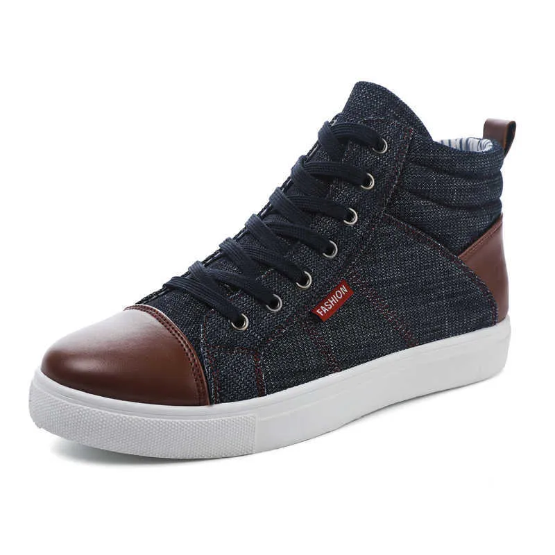HBP Non-Brand Classical Design Big Size High-top Casual Sneakers China Wholesale Men Canvas Shoes Sneakers