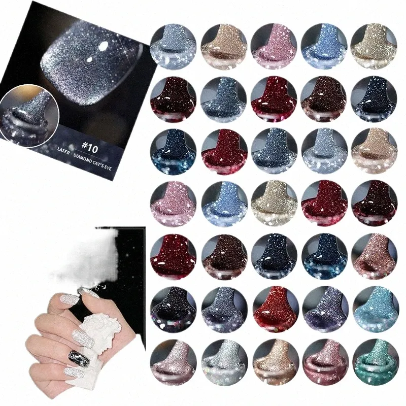 annies Gel Nail Polish Kit Set For Lamp Uv Nail Polish 2022 Rhineste Diamd Crystal Glass Crafts 7.5ML Cat Eye W787#