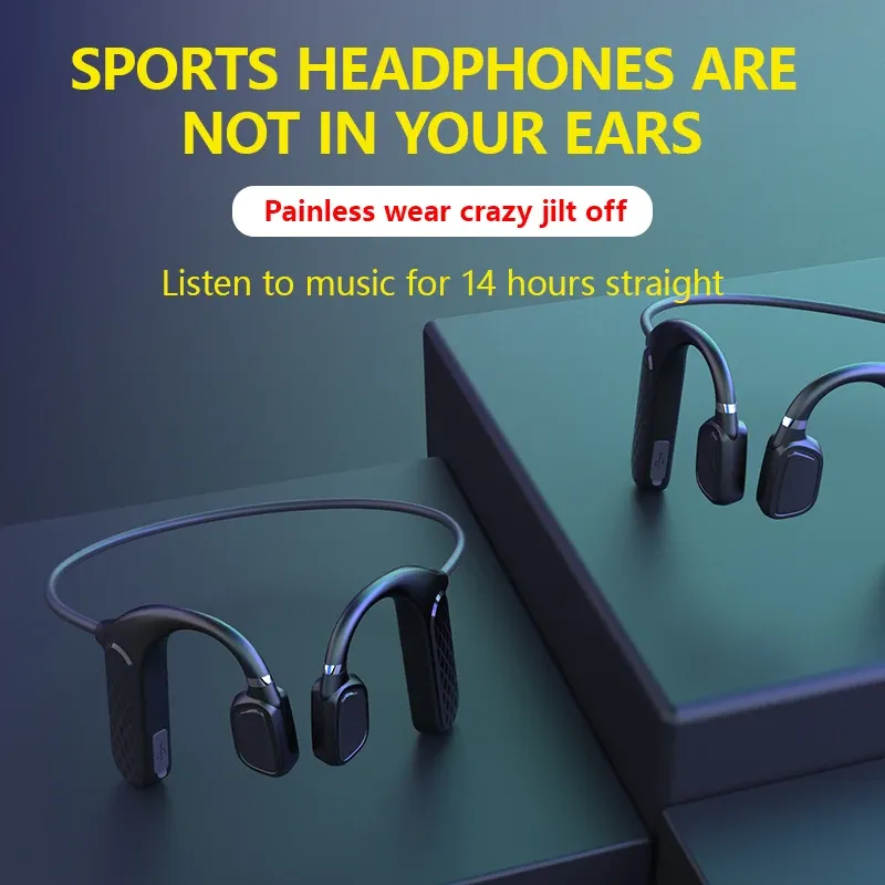 Hörlurar/headset MD04 Benledning Bluetooth Headset 5.0 Trådlös öronmonterad nonear Sport vattentät rubrik Surroundljud öronproppar