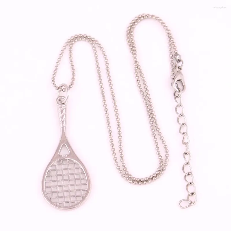 Pendant Necklaces Drop 1pcs Tennis Racket With 18" Popcorn Chain Racquet Sports Series Necklace