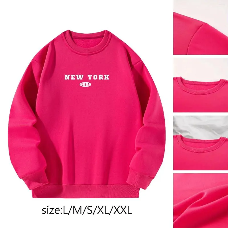Sweats à capuche pour femmes Sweat-shirt décontracté Rose rouge tenues élégantes coupe ample chemise pull pour le shopping de rue vêtements quotidiens les déplacements automne
