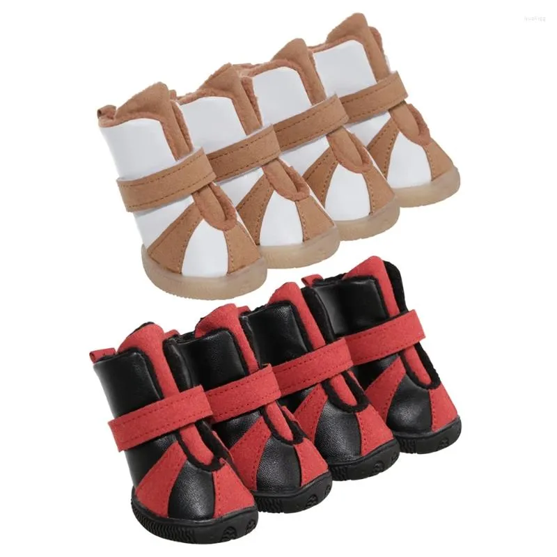 Vestuário para cães 4 Pçs/set Inverno Sapatos para Animais de Estimação Chuva Quente Botas de Neve À Prova D 'Água Pequenos Cães Não Deslizantes Para Chihuahua Pug Calçados Produtos