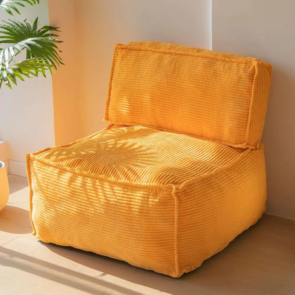 Cadeira multifuncional MAXYOYO, tapete modular conversível 4 em 1, banquinho para os pés, sofá saco de feijão para sala de estar, cheio de espuma triturada, casca de veet com fio