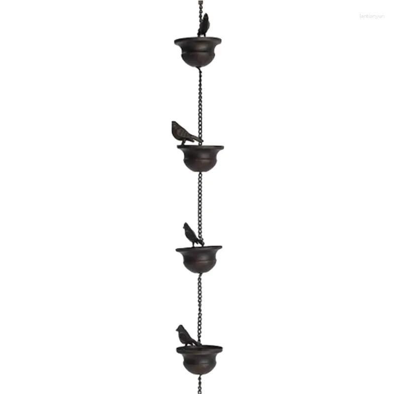 Outros suprimentos de pássaros Corrente de chuva decorativa metal coleção de água de chuva ao ar livre decoração de jardim fino acabamento