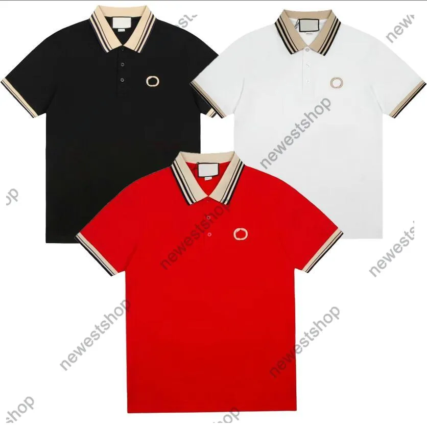 24ss Men designer Tee Polo shirts mens embroidery letter print polos tshirts cotton women turndown collar classical tshirt black white red 3XL XXXL