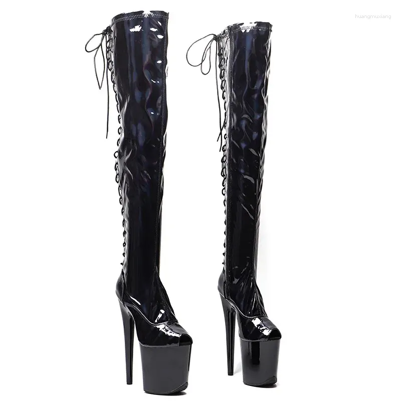 Dance Shoes LAIJIANJINXIA 20CM/8inches PU Upper Modern Sexy Nightclub High Heel Platform Women's Over-the-Knee Boots 524