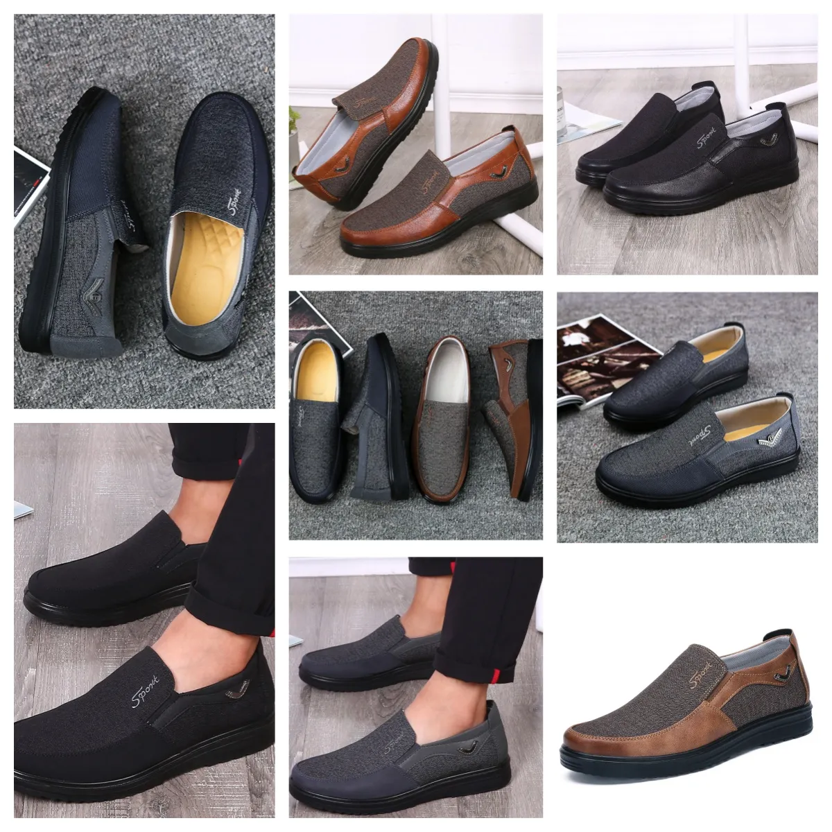 GAI confort hommes chaussures chaussures noires bout rond fête costume de banquet en plein air hommes affaires talon chaussures de créateur EUR 38-50 softs