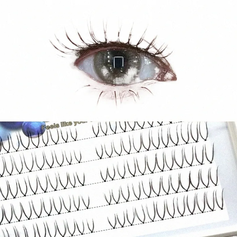 Nieuwe Gesegmenteerde Valse Eyeles V-vormige Transparante Stengel Natuurlijke Enten Snijden Eyel Extensi Tool O3Ud #