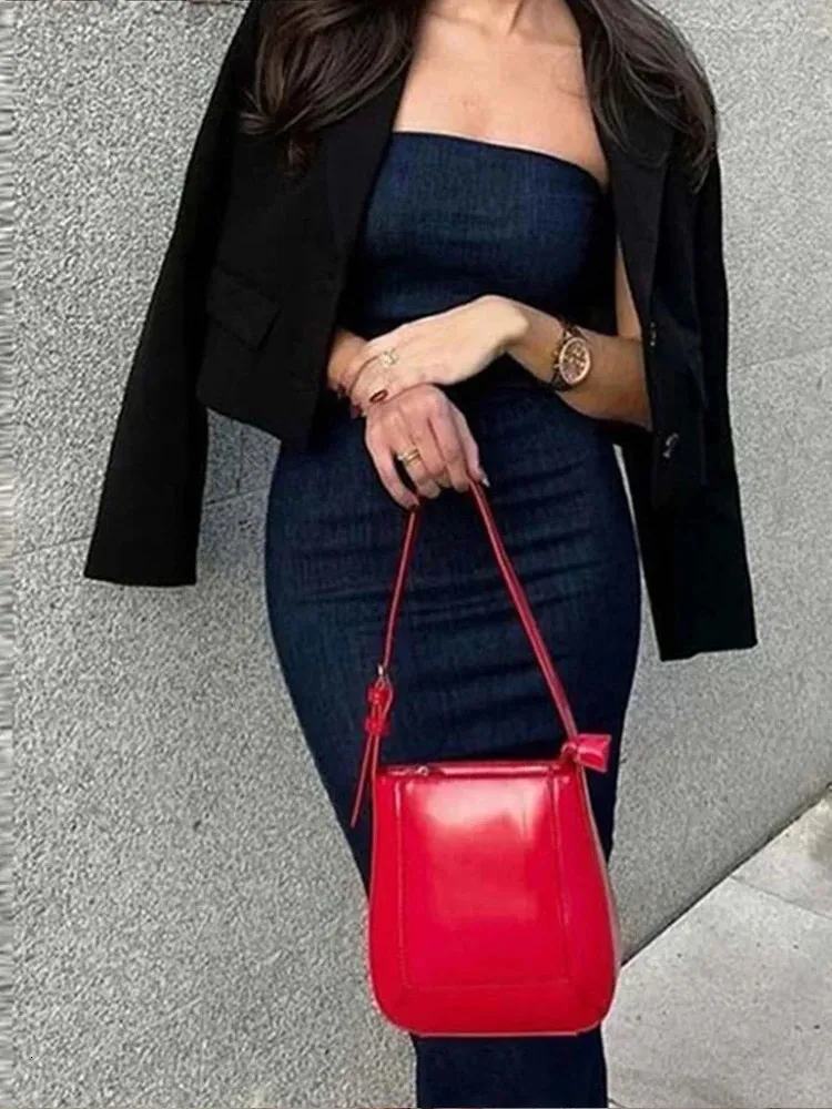 denim off the shoulder bodycon dress Off Shoulder Belted Bodycon Denim Dress In DENIM BLUE
