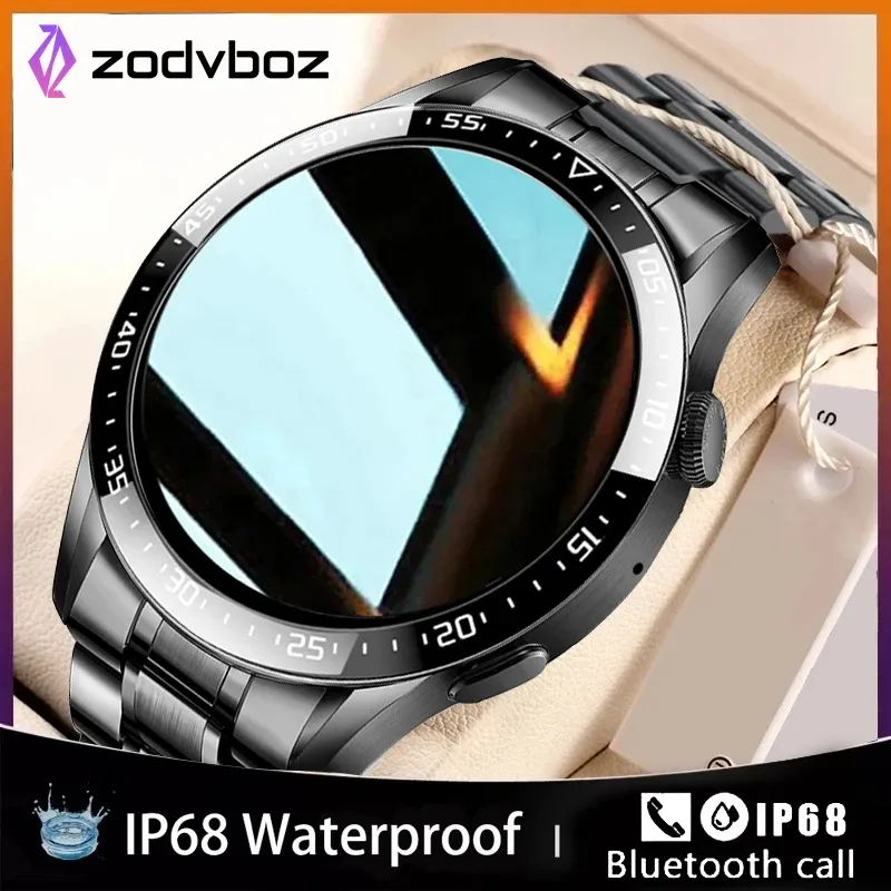 Zegarki 2022 Nowe inteligentne zegarki Mężczyźni Pełny dotyk Ekran Sport Fitness Watch Wathood Bluetooth IP67 Bluetooth dla Android iOS Smartwatch Mens+pudełko