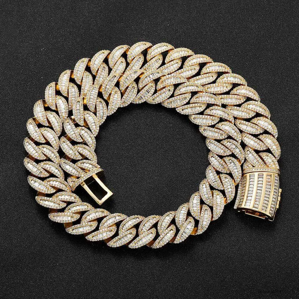 Wholesale Hot Sale Fashion 15mm Iced Out Cuban Necklace Chain Link Hip Hop Jewelry for Mens Rapper Zircon Necklace