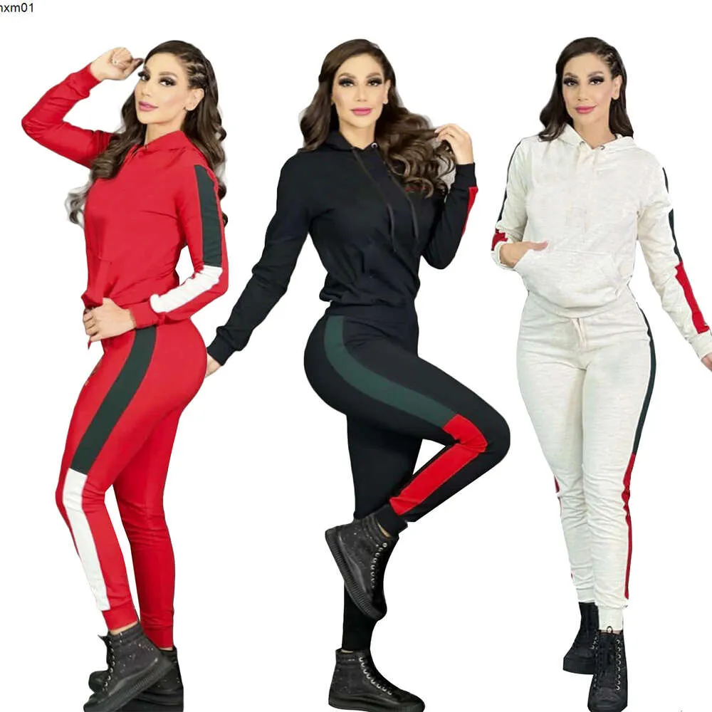 Fashion Women Hoodie Two Piece Set Casual Tracksuits Stand Collar Long Sleeve Jacket Pants Sportwear Jogging Suit