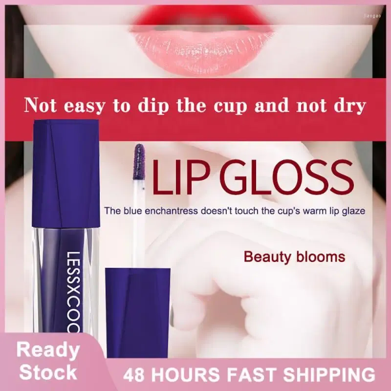 Lipgloss Kleurveranderende waterdichte vloeibare lippenstift Blauwe roos Lippen Make-up Tint Vlek Antiaanbaklaag Cup Cosmetica Hydraterend