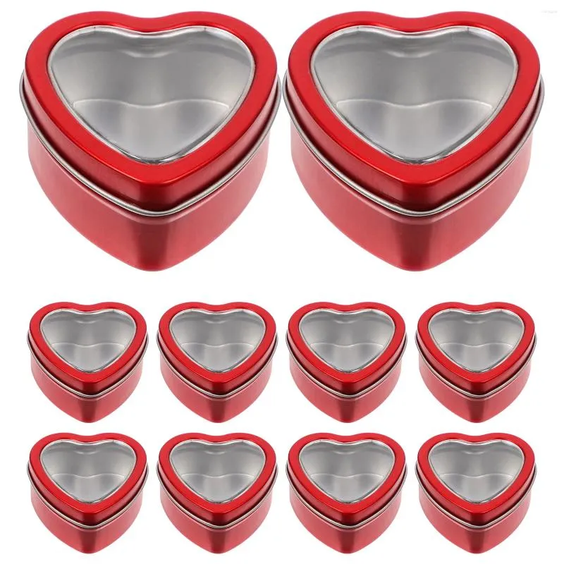 Gift Wrap 10pcs Valentine'S Day Black Red Heart Shaped Gifts Box Presents Packaing Boxes Anniversary Surprise Wedding Decorations